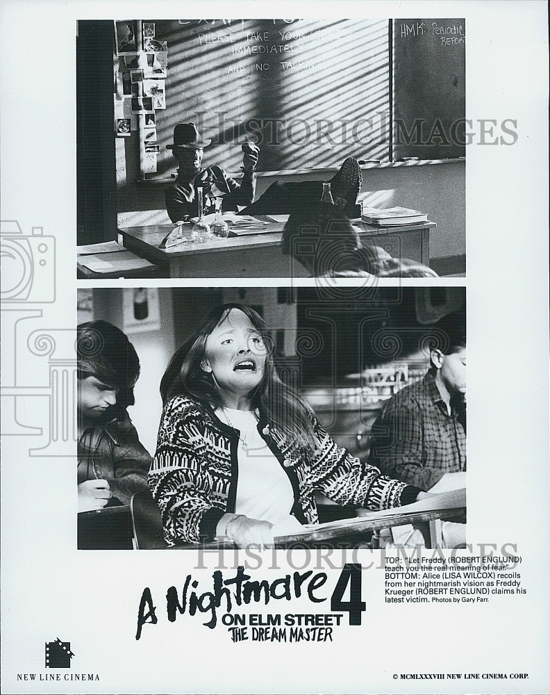1988 Press Photo "A Nightmare on Elm Street 4: The Dream Master" Robert Englund - Historic Images