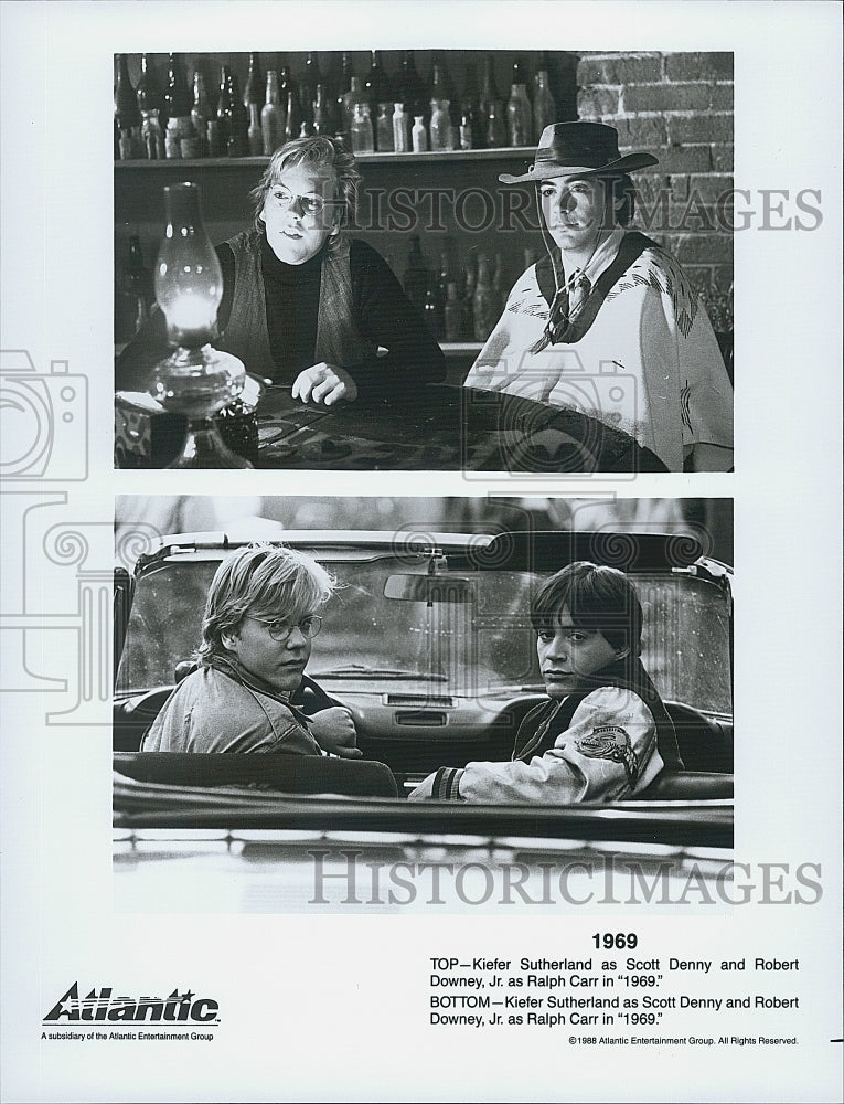 1988 Press Photo Kiefer Sutherland and Robert Downey in "1969" - DFPG63445 - Historic Images