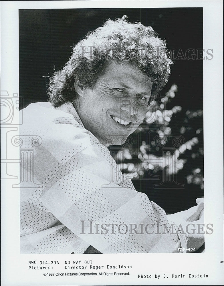 1987 Press Photo Roger Donaldson Director Of &quot;No Way Out&quot; - Historic Images