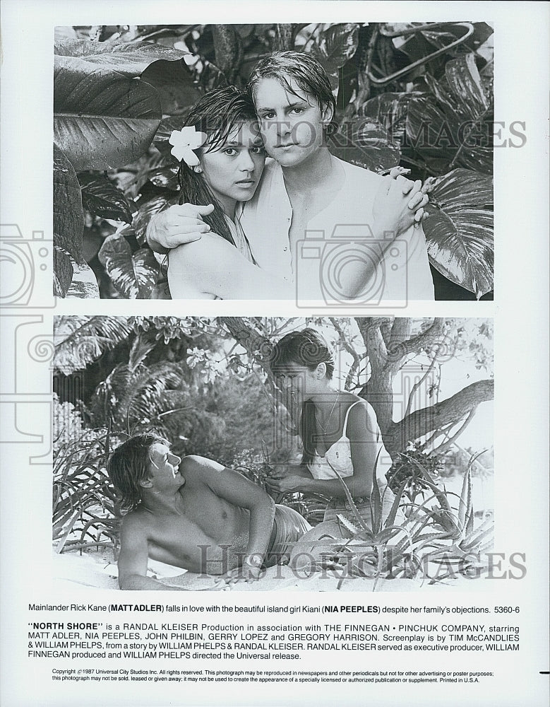 1987 Press Photo  &quot;North Shore&quot; Matt Adler &amp; Nia Peeples - Historic Images