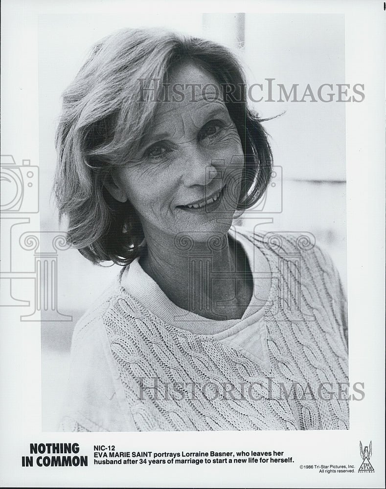 1986 Press Photo Eva Marie Saint Stars In &quot;Nothing In Common&quot; - Historic Images