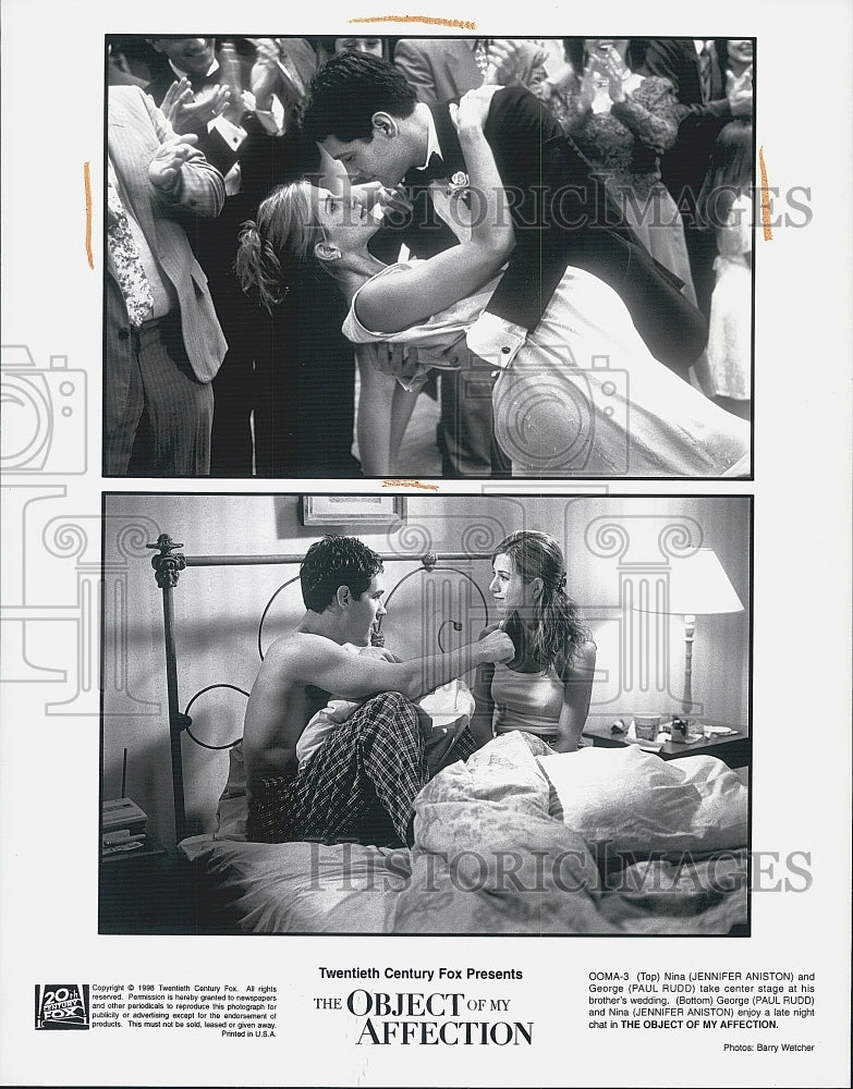 1998 Press Photo "The Object of My Affection" Paul Rudd & Jennifer Anniston - Historic Images