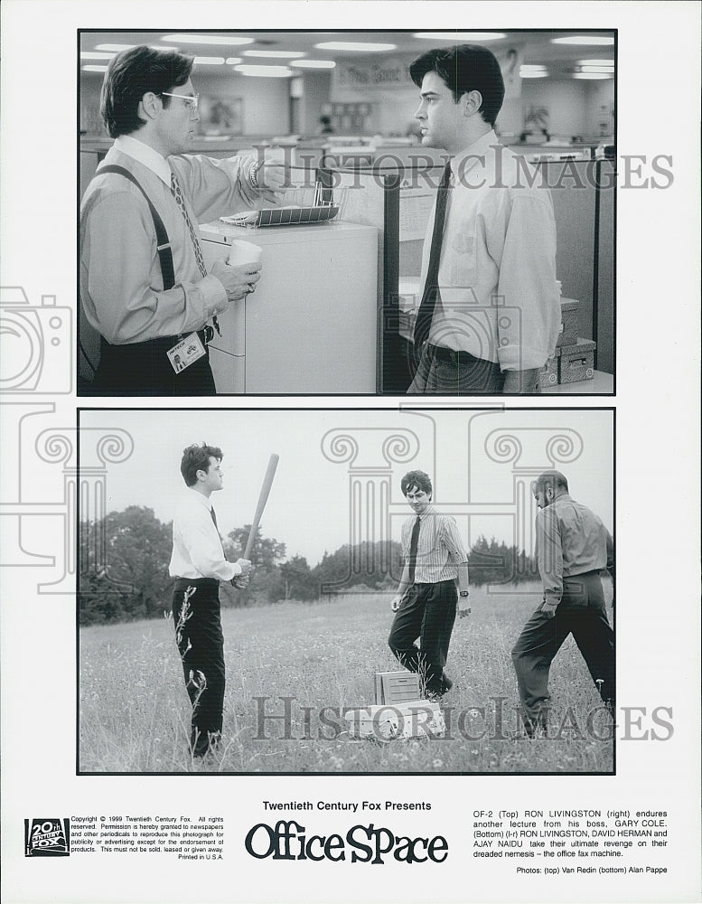 1999 Press Photo Ron Livingston Gary Cole David Herman Naidu "Office Space" - Historic Images