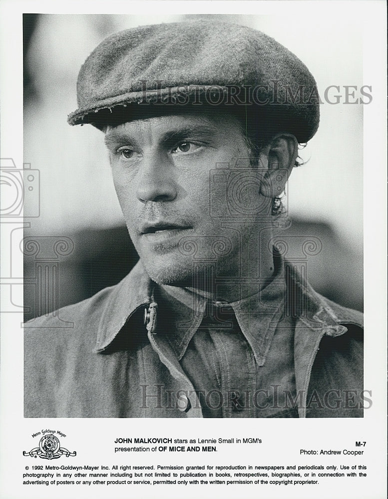 1992 Press Photo John Malkovich in "Of Mice and Men" - Historic Images