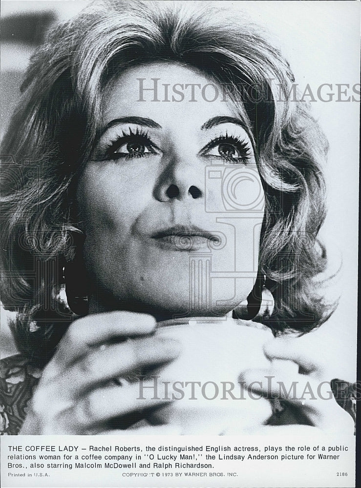 1973 Press Photo "O Lucky Man" Rachel Roberts - Historic Images