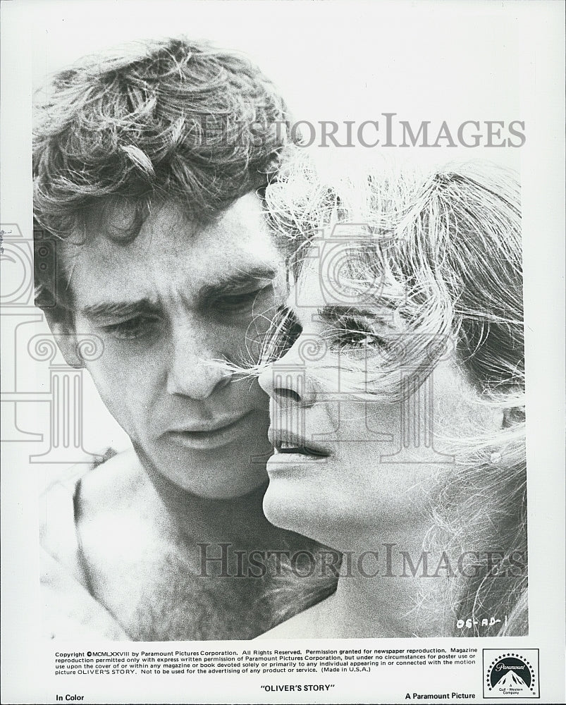 1978 Press Photo Ryan O&#39;Neal Candice Bergen &quot;Oliver&#39;s Story&quot; - Historic Images