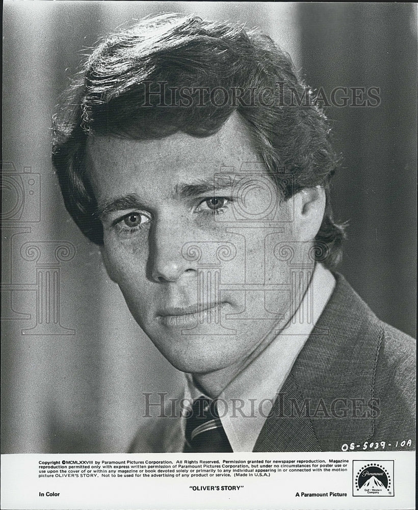 1978 Press Photo Ryan O'Neal Actor Star "Oliver's Story" - Historic Images