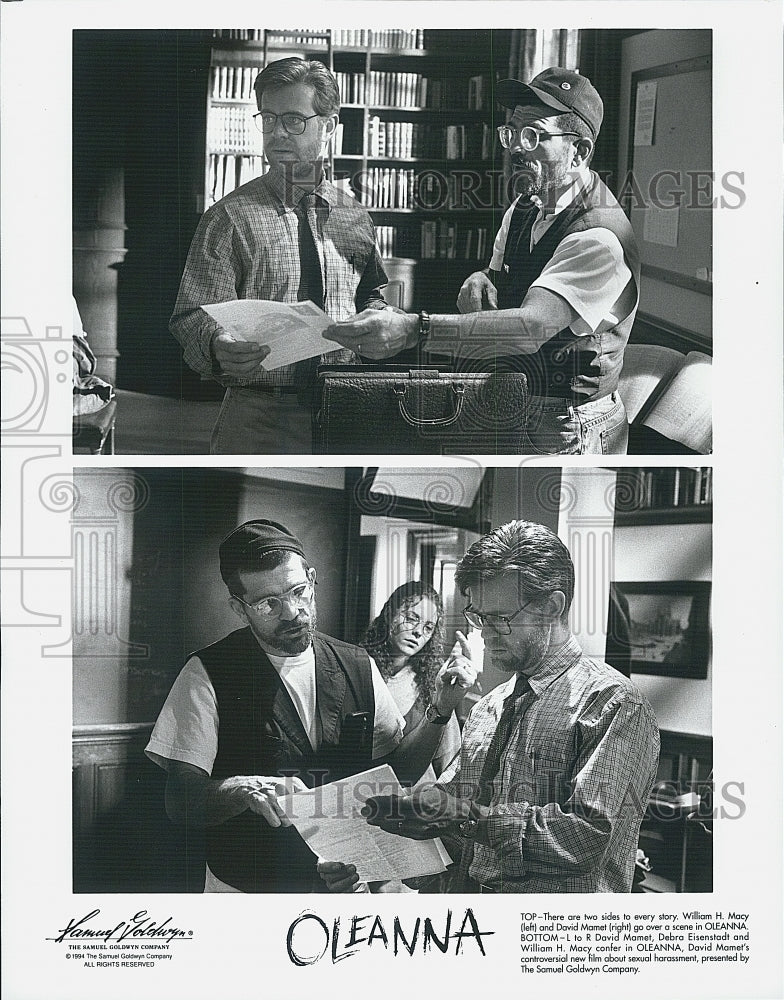 1994 Press Photo William H. Macy, Debra Eisenstadt and David Mamet in "Oleanna" - Historic Images