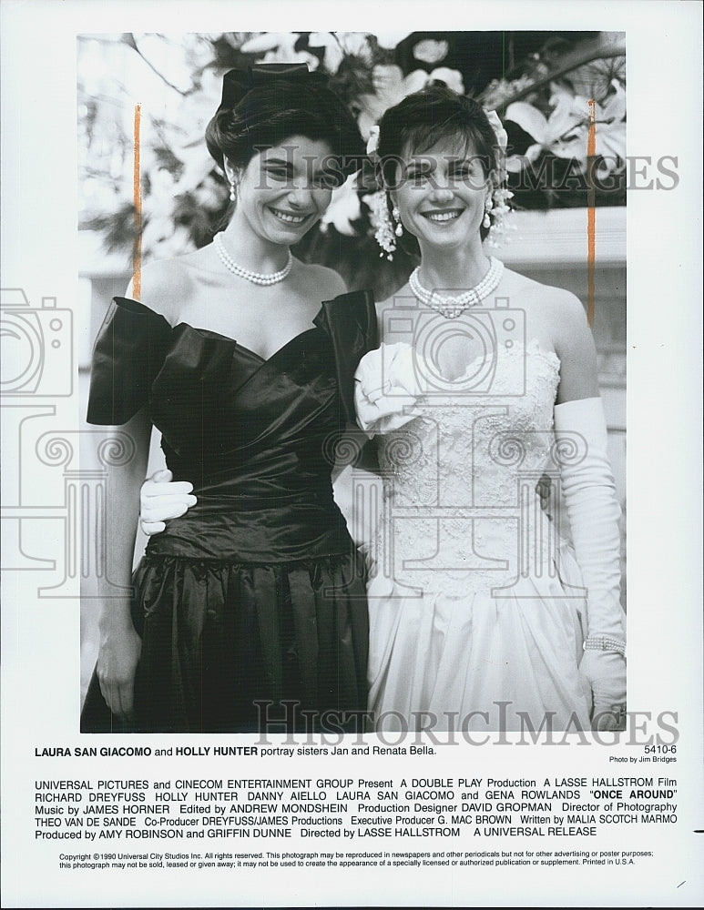 1990 Press Photo Laura San Giacomo &amp; Holly Hunter Star In &quot;A Double Play&quot; - Historic Images