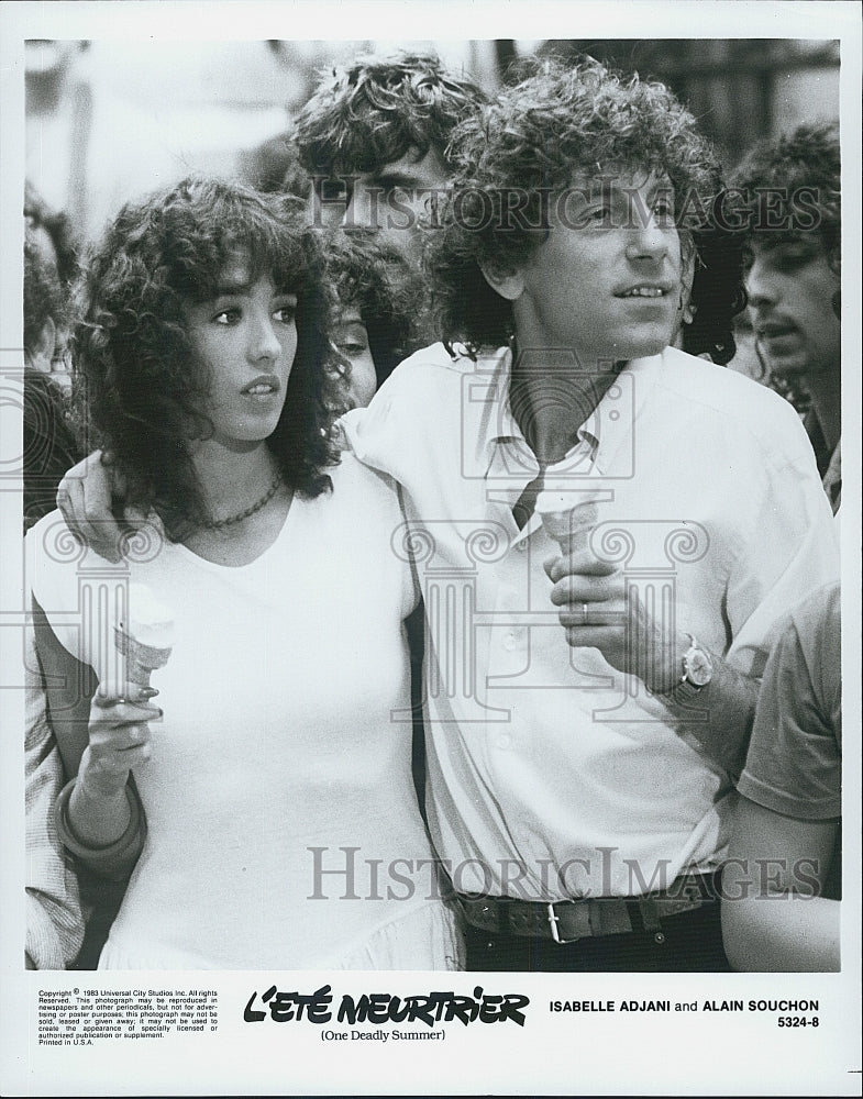 1983 Press Photo &quot;L&#39;ete Meurtrier&quot; Isabelle Adjani &amp; Alain Souchon - Historic Images