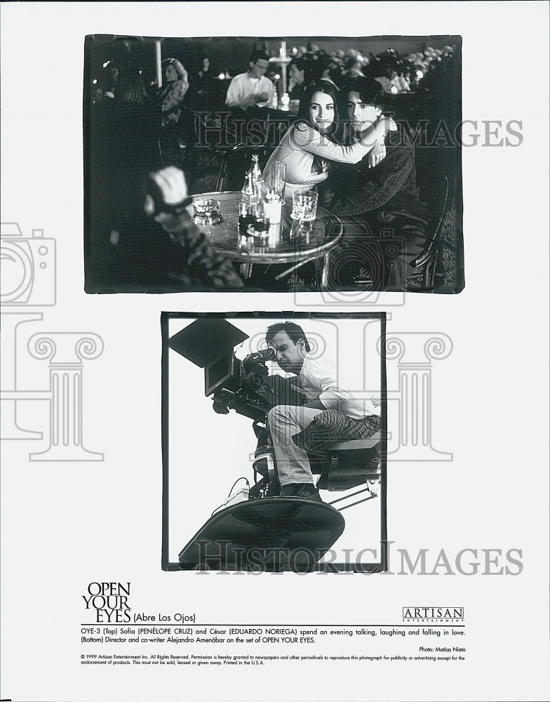 1999 Press Photo "Open Your Eyes" Penelope Cruz,Ed Noriega & dir. A Amenobar - Historic Images