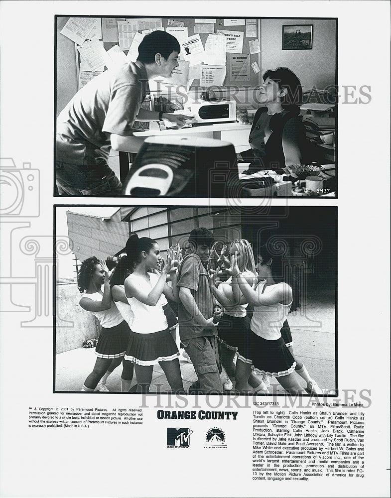 2001 Press Photo Colin Hanks Lily Tomlin in "Orange County" Jack Black Catherine - Historic Images