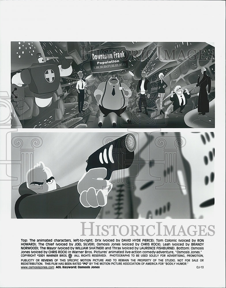 2001 Press Photo Cartoon animation &quot;Osmosis Jones&quot; - Historic Images