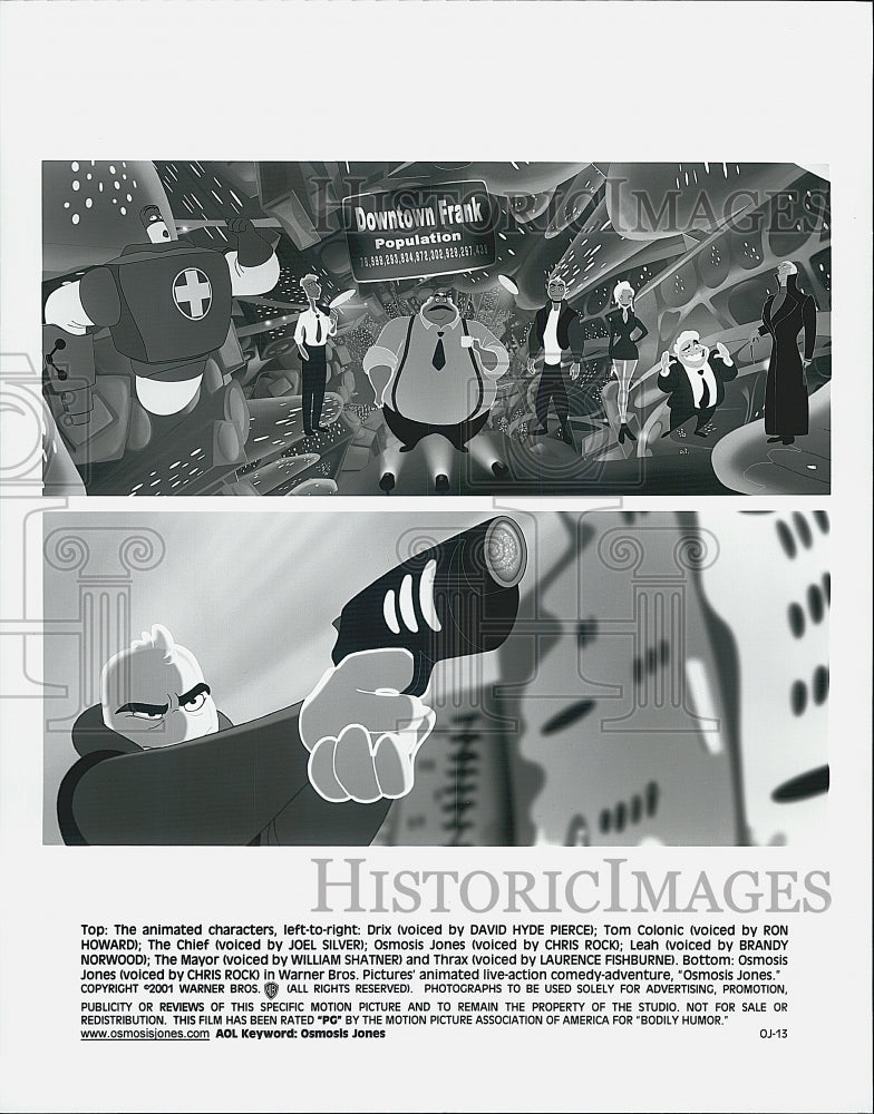 2001 Press Photo Cartoon animation "Osmosis Jones" - Historic Images