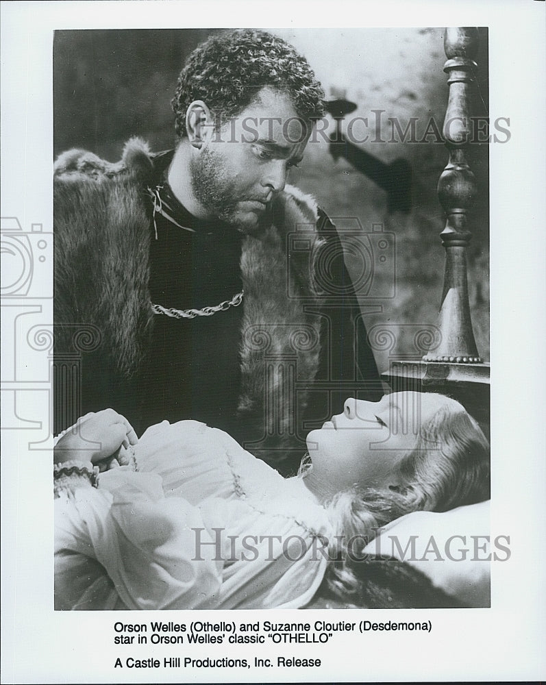 Press Photo Orson Wells and Suzanne Cloutier in "Othello" Actors Stars - Historic Images