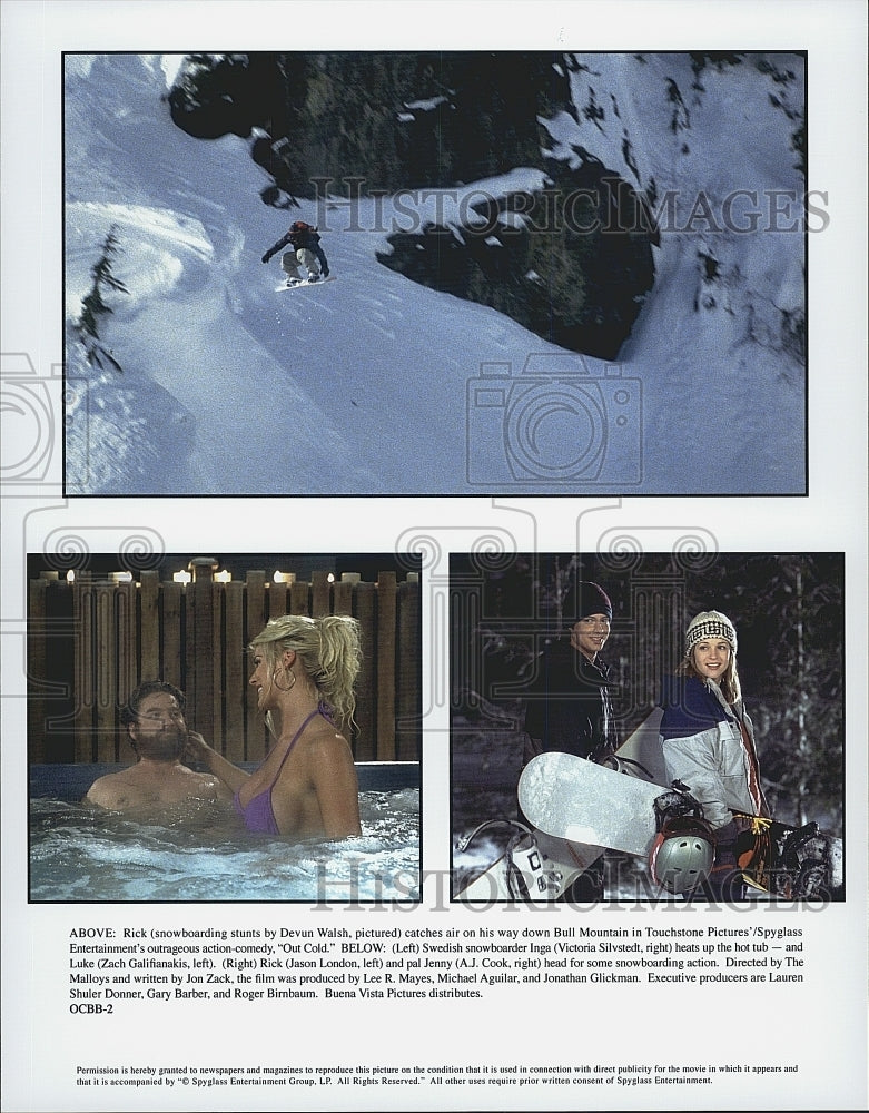2001 Press Photo Devun Walsh, Victoria Silvstedt and Jason London in "Out Cold" - Historic Images