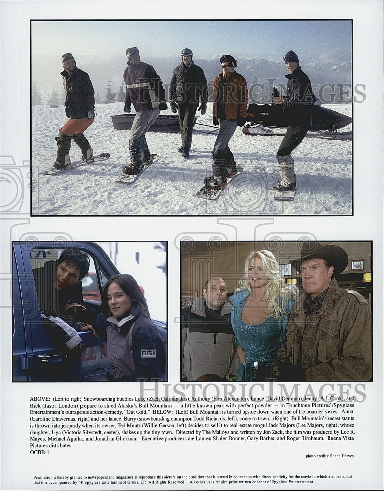 2001 Press Photo Zach Galifianakis and Flex Alexander in "Out Cold" - Historic Images