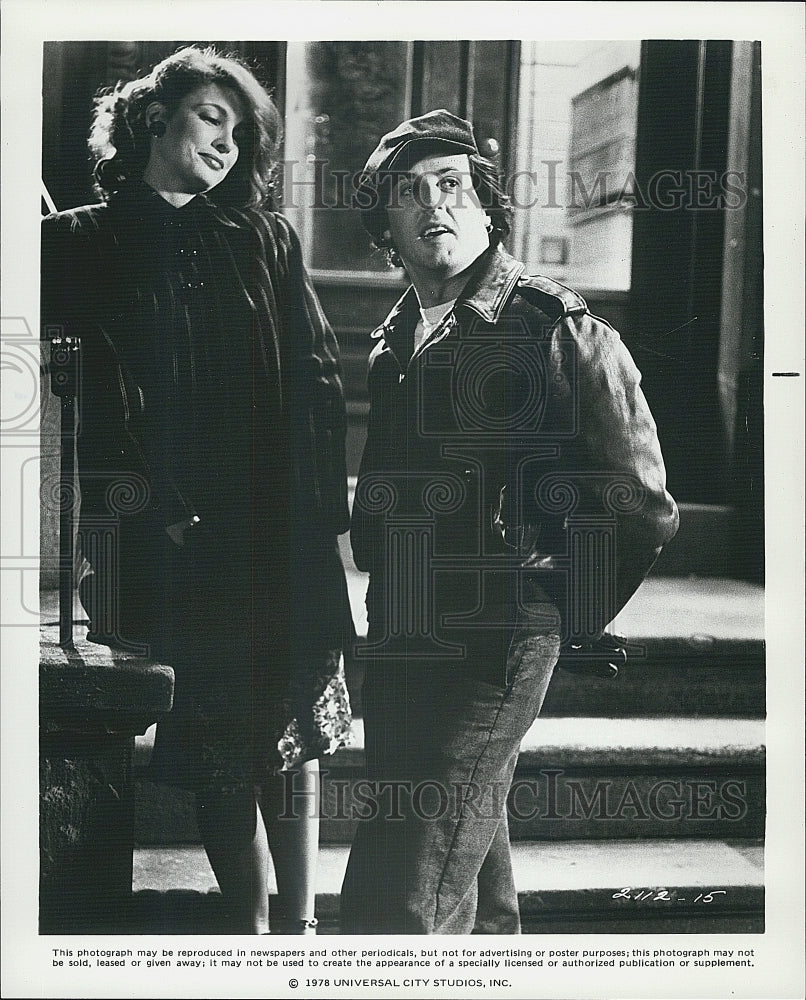 1978 Press Photo Anne Archer and Sylvester Stallone in &quot;Paradise Alley&quot; - Historic Images