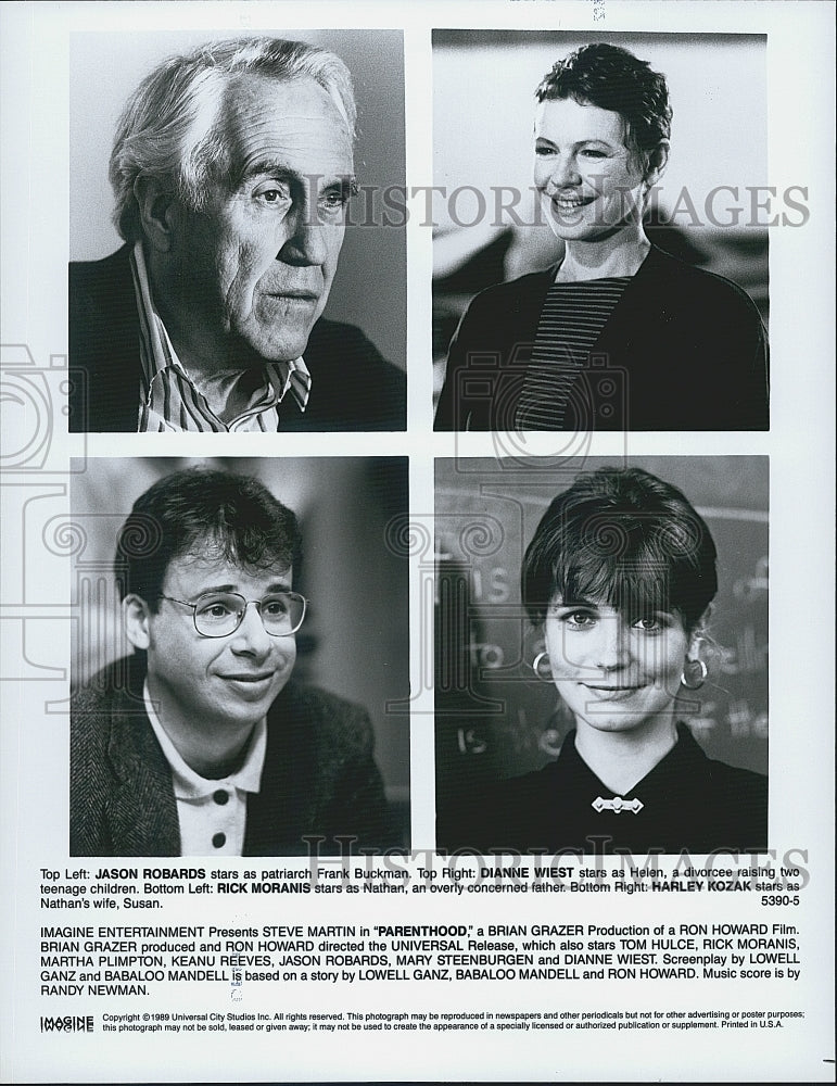 1989 Press Photo Robards, West, Moranis and Kozak in "Parenthood" - Historic Images