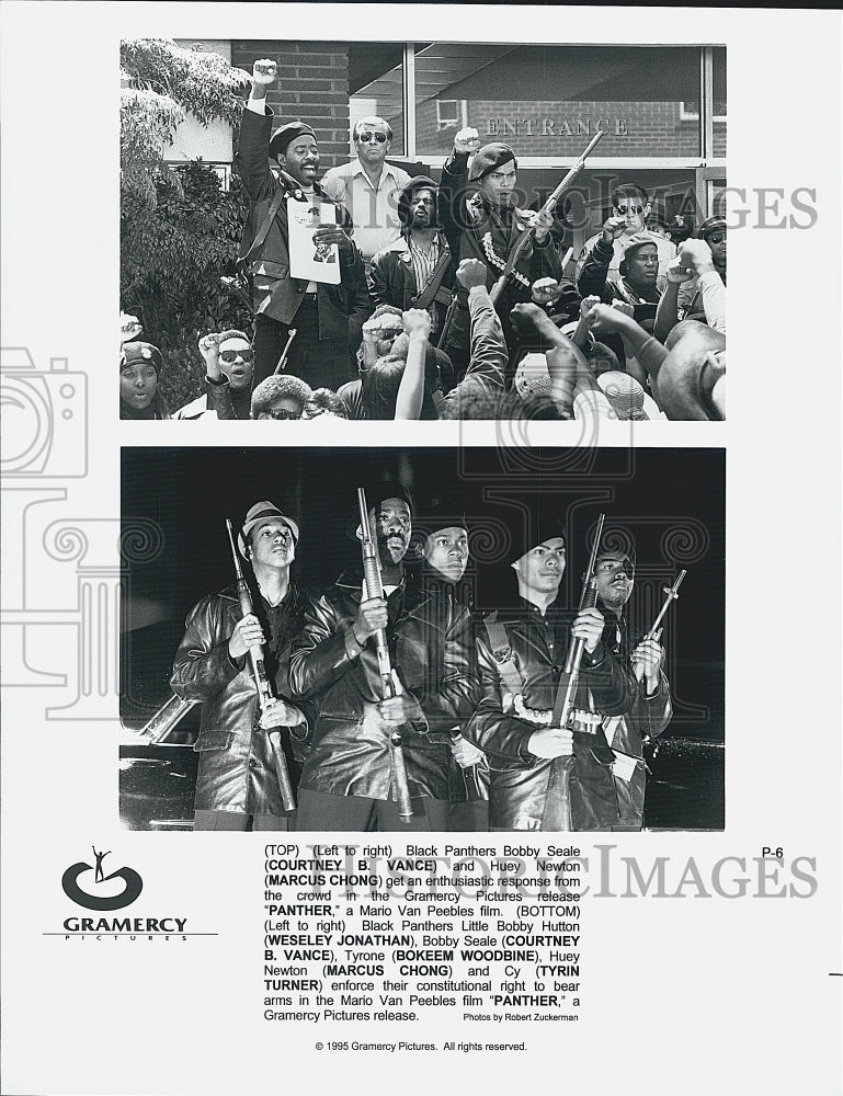 1995 Press Photo Courtney B. Vance, Weseley Jonathan &amp; cast of &quot;Panther&quot; - Historic Images