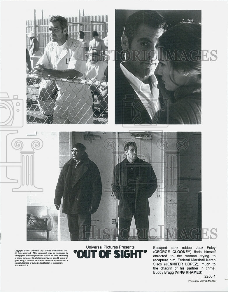 1996 Press Photo &quot;Out Of Sight&quot; George Clooney &amp; Jennifer Lopez - Historic Images