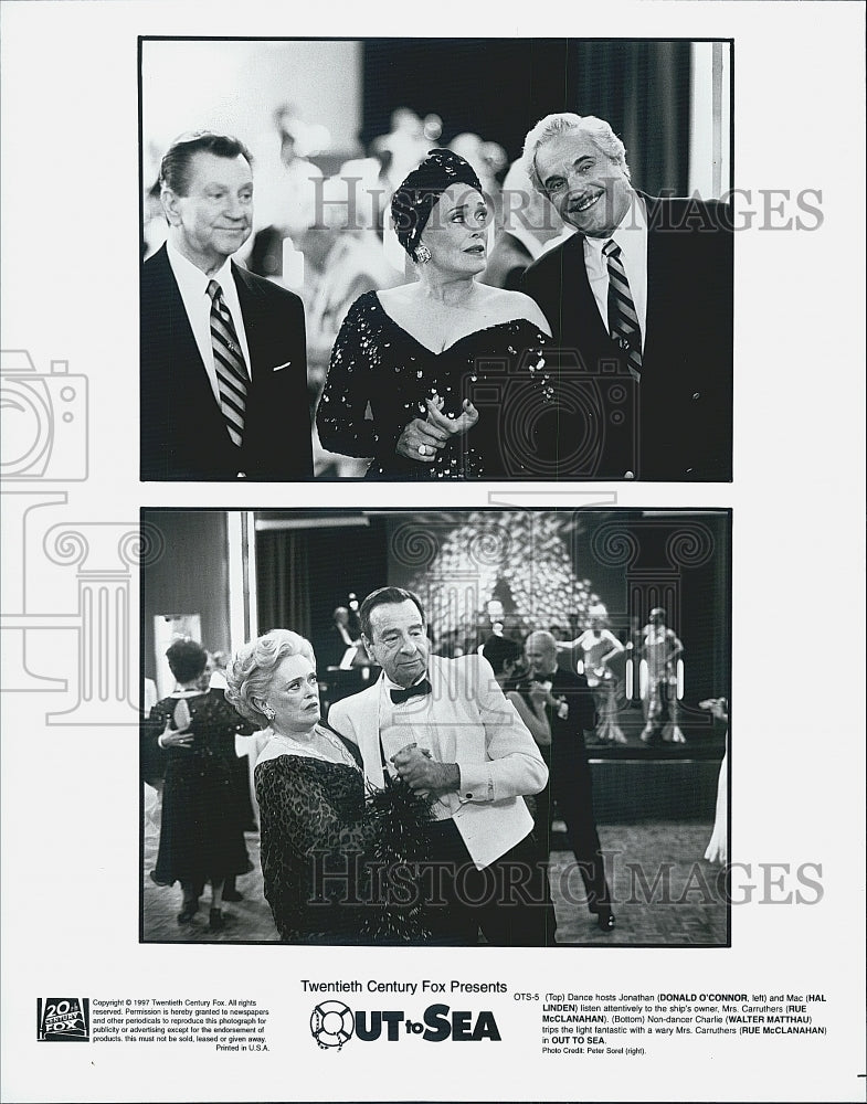 1997 Press Photo &quot;Out to Sea&quot; Donald O&#39;Connor,Hal Linden,Rue MacClannahan - Historic Images