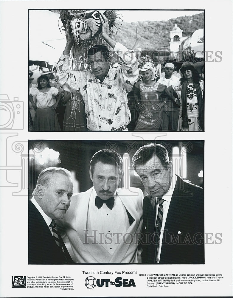 1997 Press Photo  "Out to Sea" Walter Matthau,Jack Lemmon,Brent Spiner - Historic Images