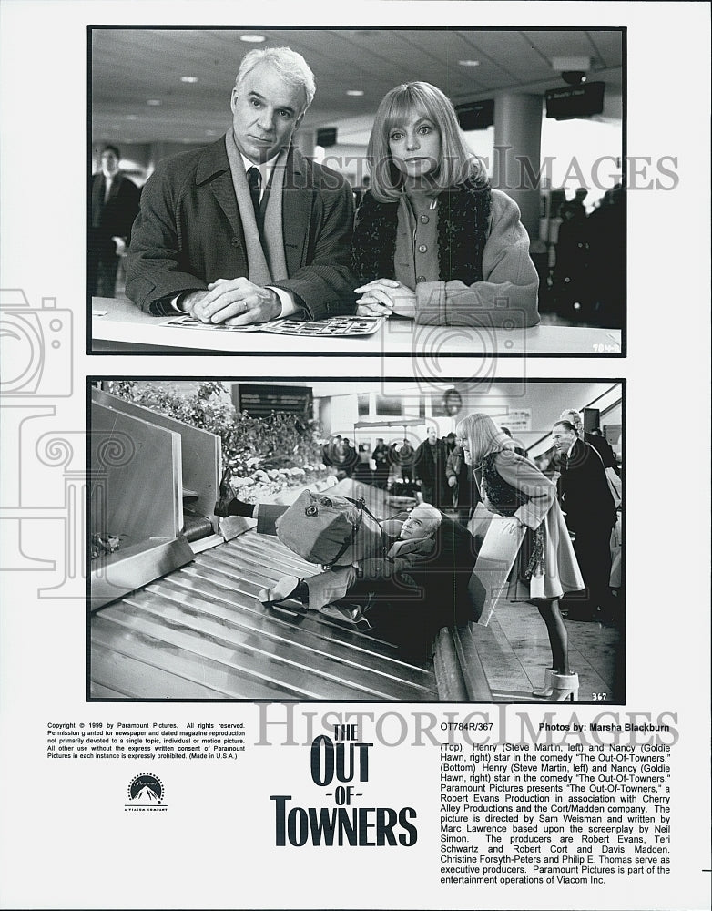 1999 Press Photo Steve Martin Goldie Hawn in &quot;The Out-Of-Towners&quot; - DFPG64937 - Historic Images