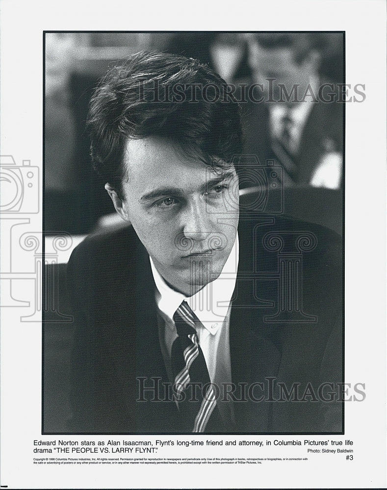 1996 Press Photo Actor Edward Norton Starring In &quot;The People VS Larry Flynt&quot; - Historic Images