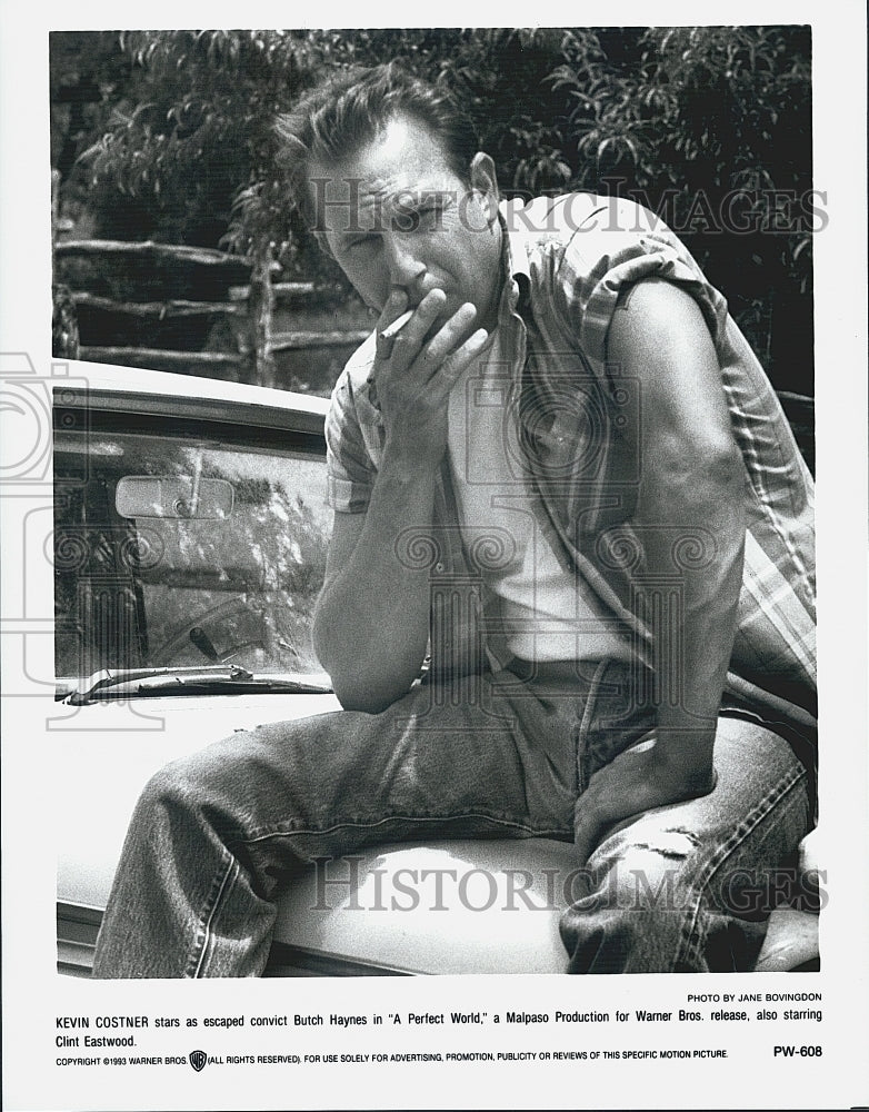 1993 Press Photo Kevin Costner "A Perfect World" Warner Bros. Film - Historic Images