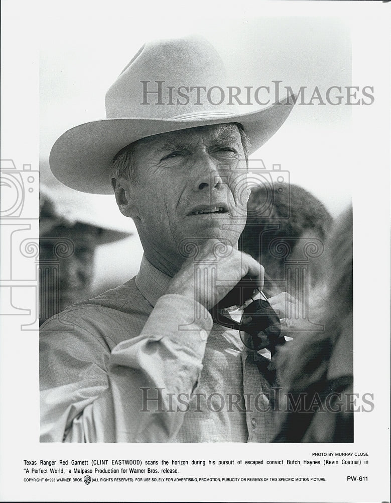 1993 Press Photo Clint Eastwood &quot;A Perfect World&quot; Warner Bros Film - Historic Images