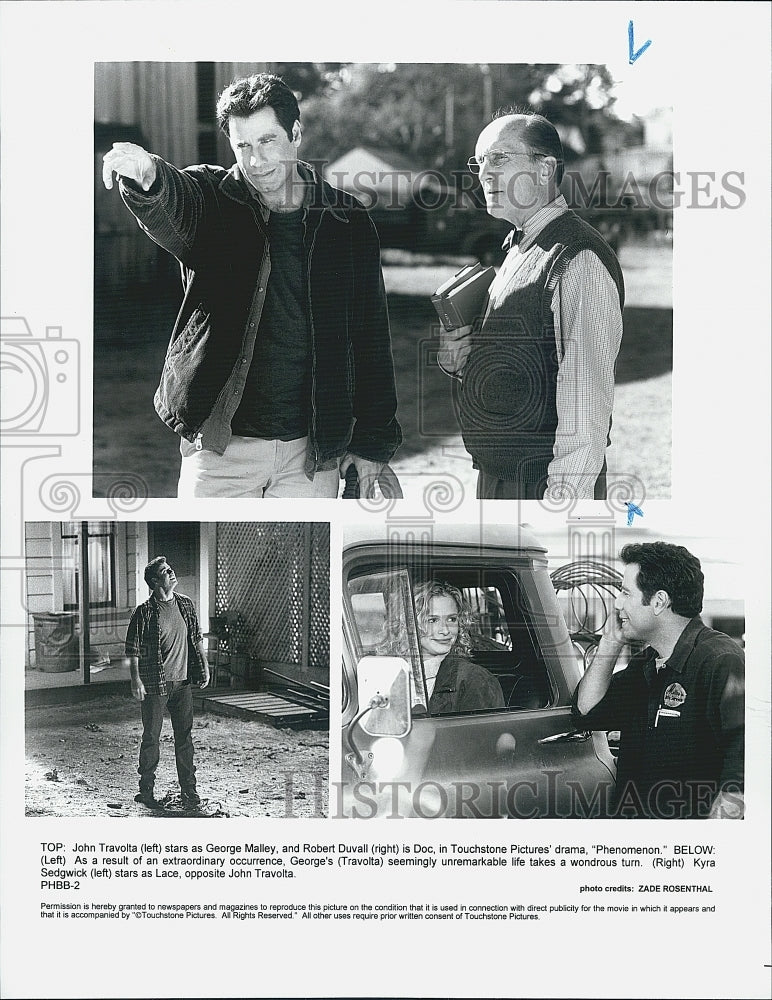 1996 Press Photo John Travolta and Robert Duvall in &quot;Phenomenon with Kyra - Historic Images