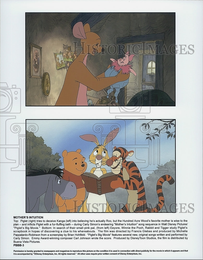 Press Photo Piglet, Kanga, Eeyore, Pooh, Rabbit &quot;Piglet&#39;s Big Movie&quot; - Historic Images