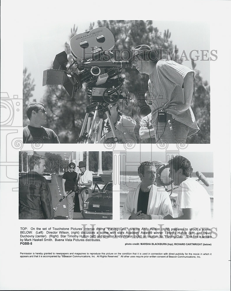 Press Photo Andy Wilson, Timothy Hutton, David Duchovny &quot;Playing God&quot; - Historic Images