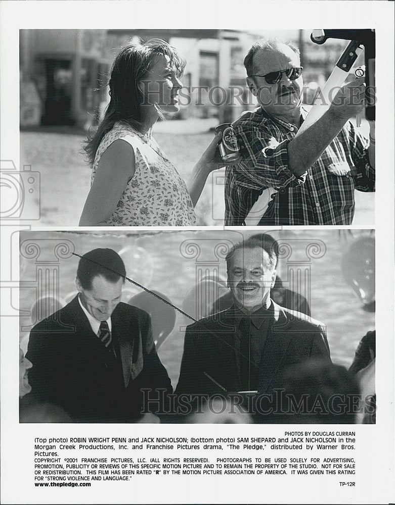 2001 Press Photo Robin Wright Penn, Jack Nicholson &amp; Sam Shepard In &quot;The Pledge&quot; - Historic Images