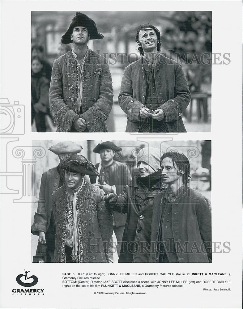 1999 Press Photo Jonny Lee Miller, Robert Carlyle in &quot;Plunkett &amp; MacLeane&quot; Film - Historic Images