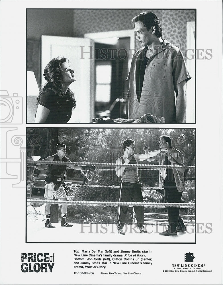 2000 Press Photo Maria Del Mar, Jimmy Smits, Jon Seda "Price of Glory" - Historic Images
