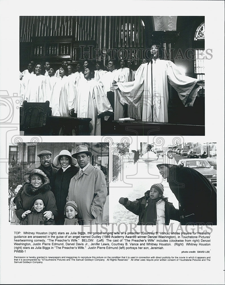 1996 Press Photo Whitney Houston, Courtney B. Vance in "The Preacher's Wife" - Historic Images