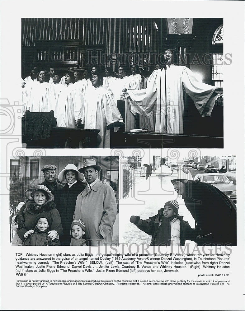 1996 Press Photo Whitney Houston, Courtney B. Vance in &quot;The Preacher&#39;s Wife&quot; - Historic Images