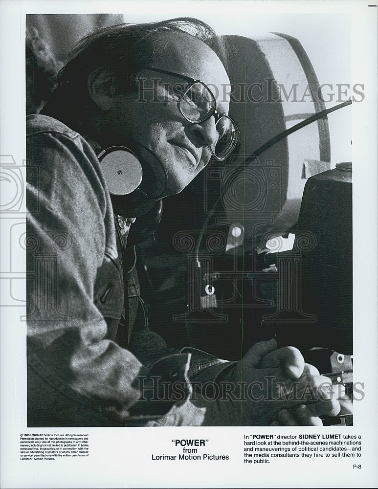 1986 Press Photo "Power" Director Sidney Lumet on Set - Historic Images