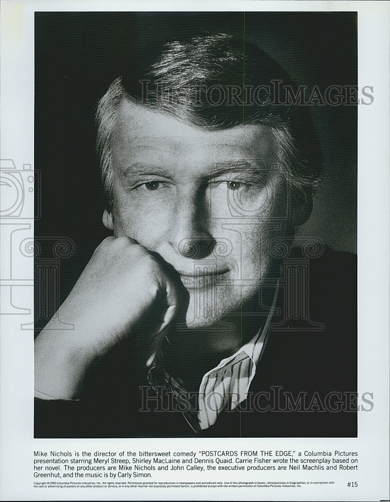 1990 Press Photo "Postcards From The Edge" Director Mike Nichols - Historic Images