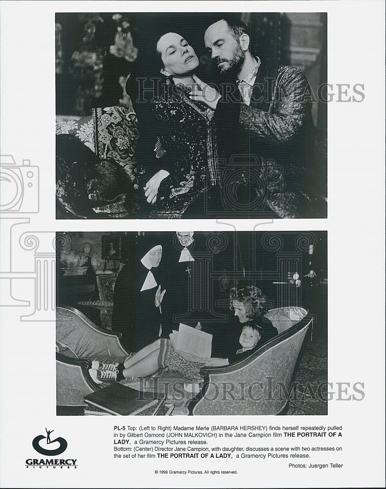 1966 Press Photo Barbara Hershey &amp; John Malkovich in &quot;The Portrait of a Lady&quot; - Historic Images