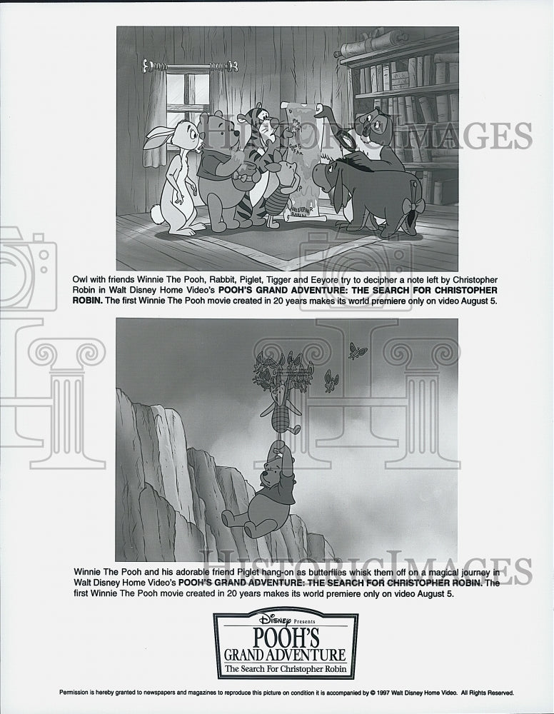 1997 Press Photo Scenes from &quot;Pooh&#39;s Grand Adventure&quot; Disney Animated - Historic Images