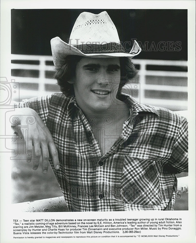 1982 Press Photo Actor Matt Dillon In Movie "Tex" - Historic Images