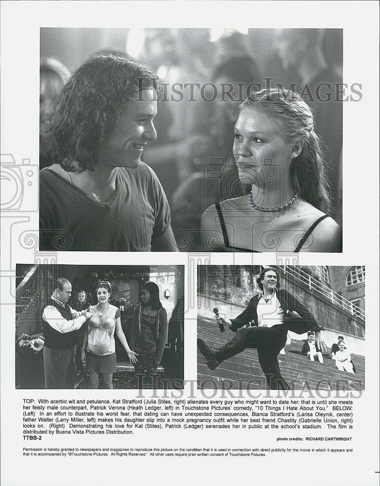Press Photo Stiles, Ledger, Oleynik, Miller in "10 Things I Hate About You" - Historic Images