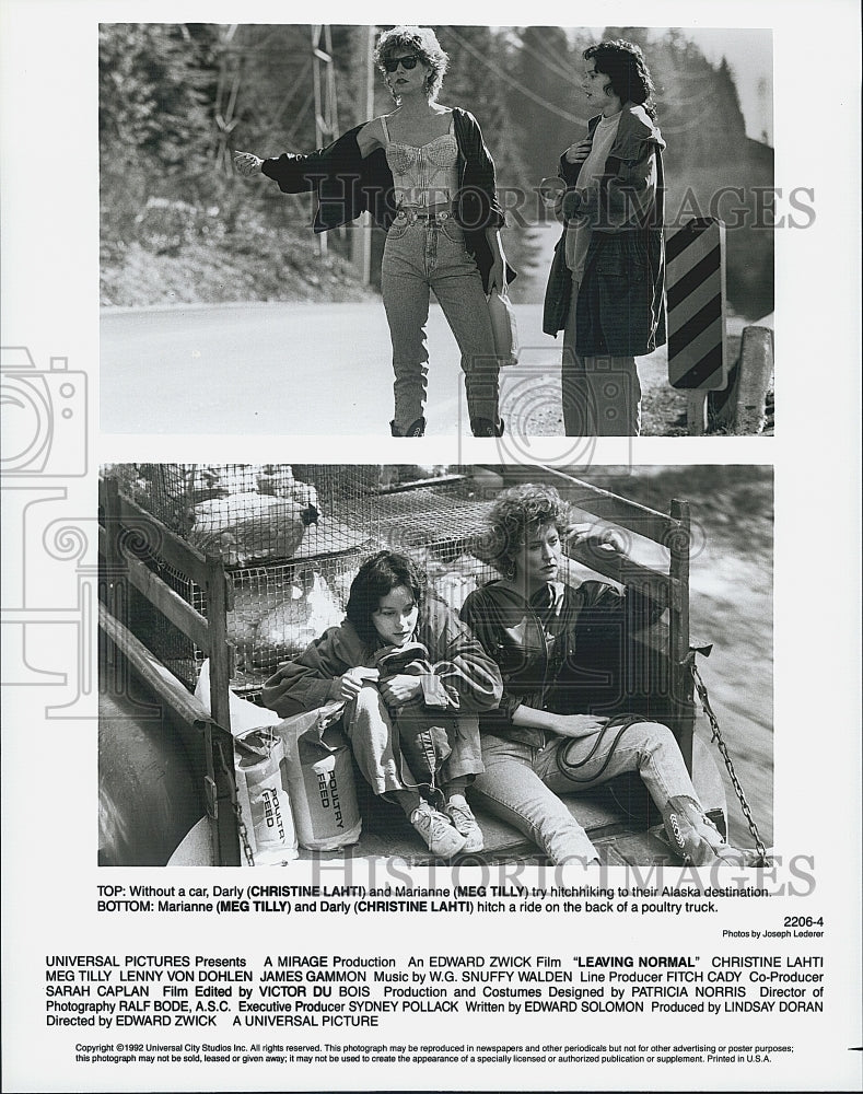 1992 Press Photo Christine Lahti, Meg Tilly "Leaving Normal" - Historic Images