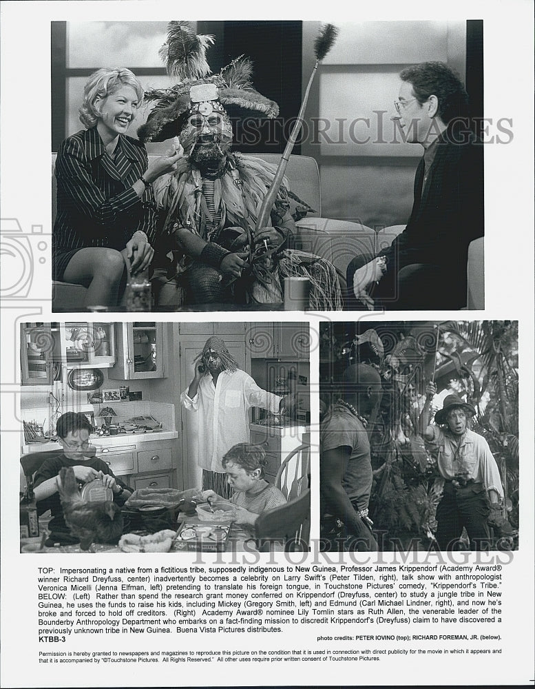 Press Photo Richard Dreyfuss and Jenna Elfman in "Krippendorf's Tribe" - Historic Images