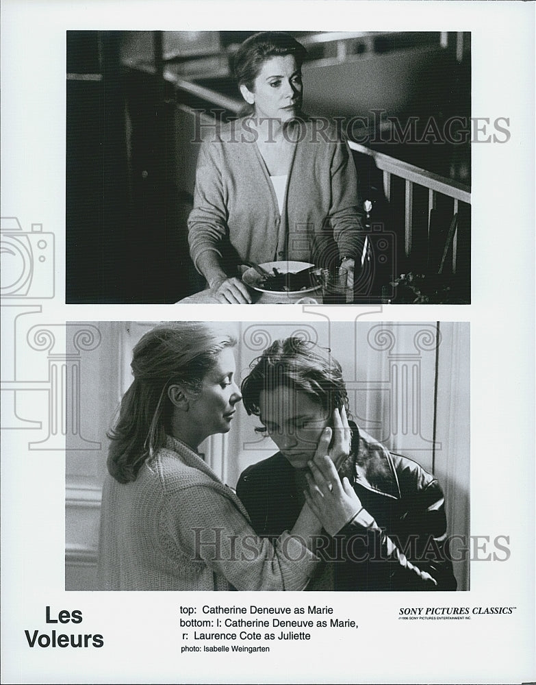 1996 Press Photo Catherine Deneuve and Laurence Cote in "Les Voleurs" - Historic Images