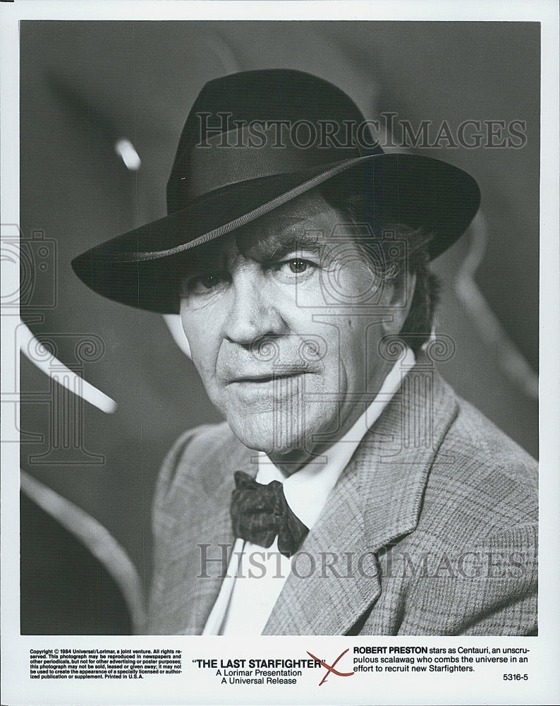1984 Press Photo Robert Preston as Centauri in "The Last Starfighter" - Historic Images