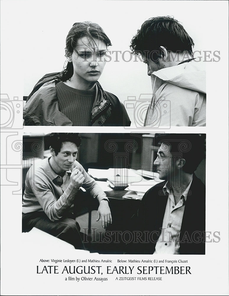 1998 Press Photo M. Amalric, Virginie Ledoyen "Late August, Early September" - Historic Images